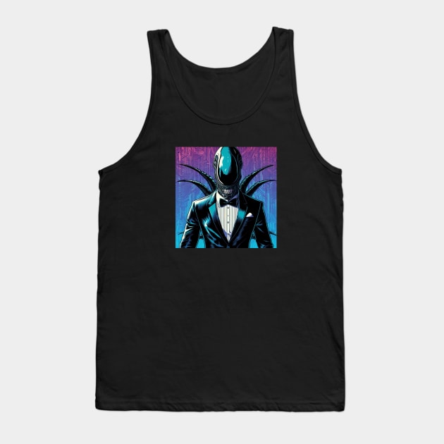 Tuxedo Xenomorph Tank Top by nerd.collect